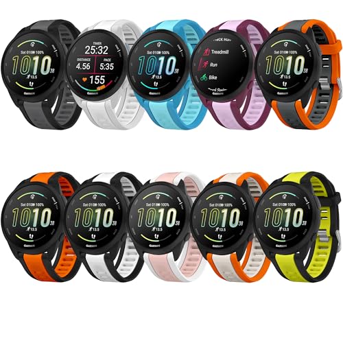 Correa de silicona 20mm para Garmin Forerunner 165 miniatura 5