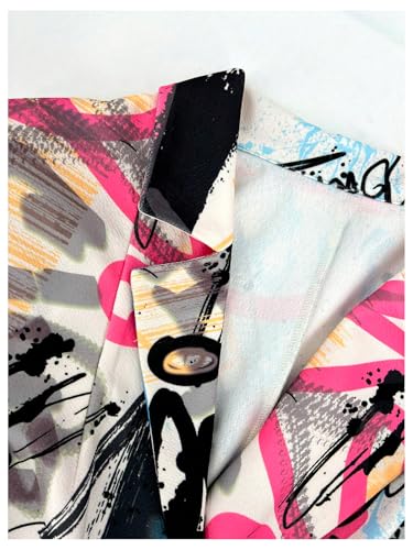 WDIRARA Women's Plus Size Lapel Collar Open Front Graffiti Graphic Button Blazer Jacket3