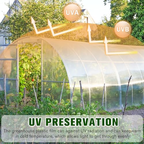 Imsgvifo Greenhouse Plastic Sheeting- 6 Mil Clear Plastic Sheeting -Waterproof Cover,Green House Plastic Covering Uv Resistant Poly Tarp Hoop Green House Cover For Farms,Greenhouse,Garden Plastic Sheeting thumb #2