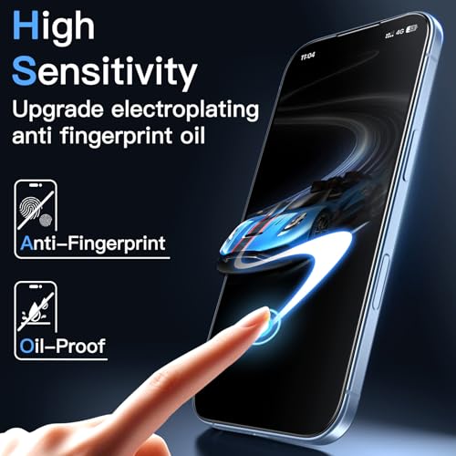 Image of JETech Full Coverage Tempered Glass Screen Protector Guard for iPhone 17, AR Anti-Reflective Coating, Black Edge, Anti-Fingerprint & Auto-Align Installation, Case-Friendly, 2-Pack