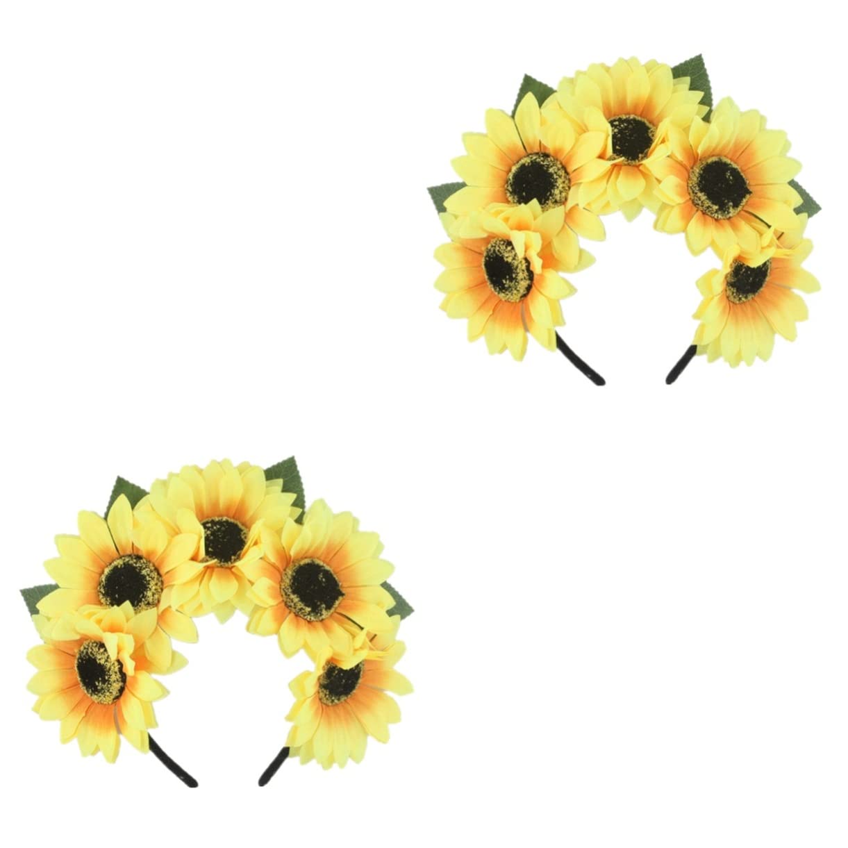 Sonnenblumen-Haarbänder – 2-tlg. Set, Elastisch, Gelb, Für Party, Karneval Oder Alltag