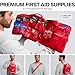 SurviveX Large Pro First Aid Kit for Car, Travel & Home - Emergency Kit for Hiking, Camping, Backpacking and Outdoors - Includes Zip Stitch Wound Closure Strips