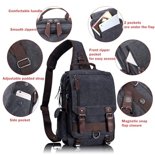Image of Leaper Messenger Bag Water-Resistant Sling Bag Cross Body Bag Shoulder Bag