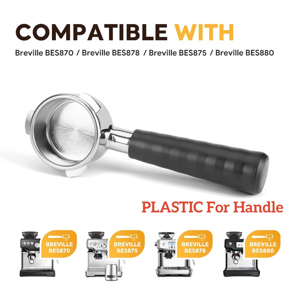 Portafiltro senza fondo da 54 mm per macchina da caffè espresso Breville Barista Express, BENFUCHEN Bottomless Naked Portafilter compatibile con Breville BES870/BES878/BES875/BES880, cestello filtro