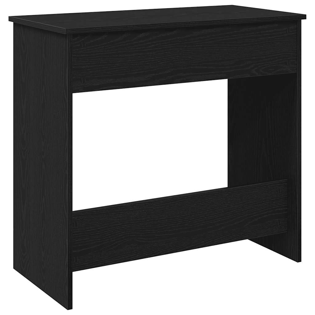 Biurko, czarne, 80 x 40 x 75 cm, z materiału drewnopochodnego, stolik komputerowy z dużą powierzchnią roboczą i dużą ilością miejsca do przechowywania do biura, gabinetu lub salonu, łatwe w