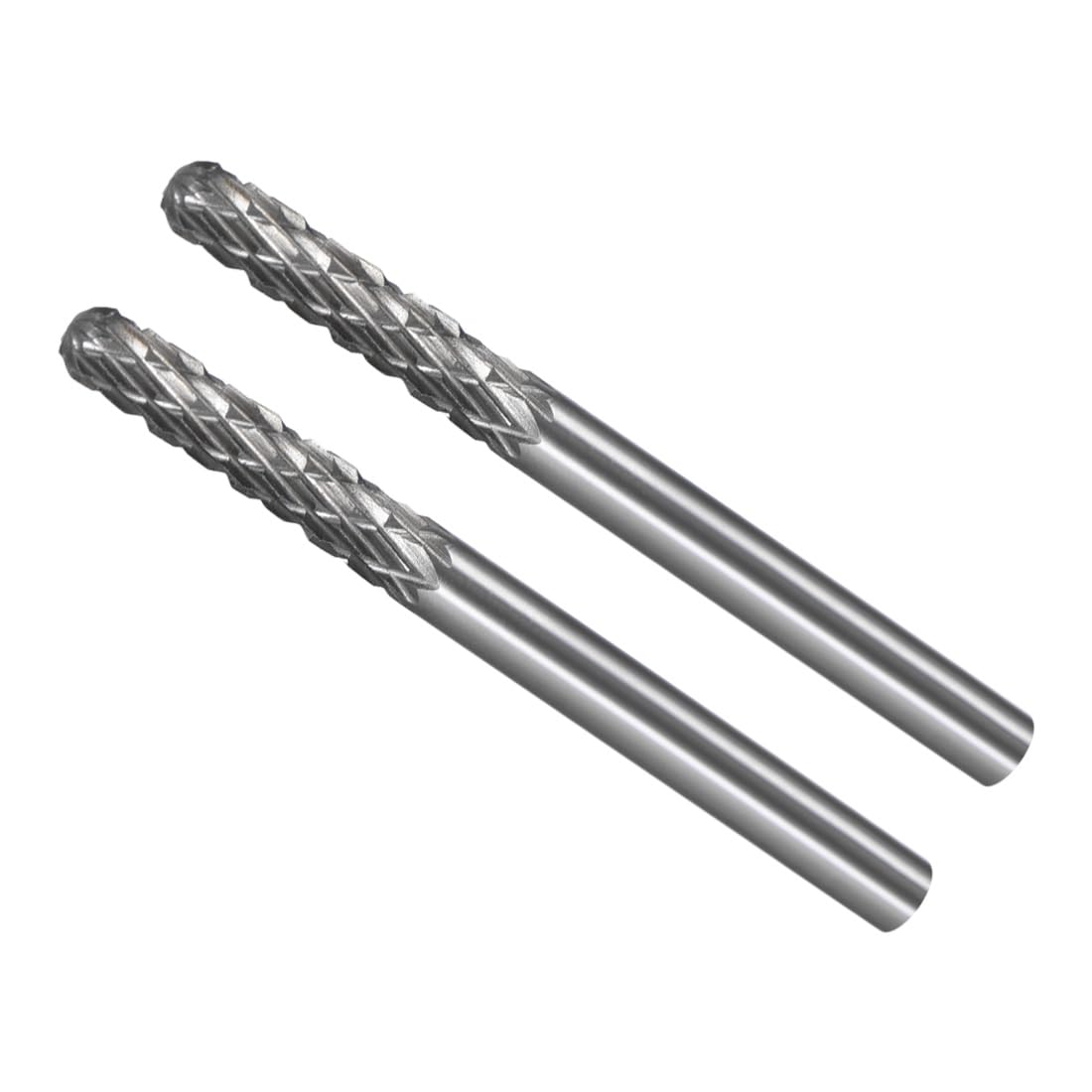 Pilnik obrotowy z węglika wolframu, trzpień 3 mm średnica 3 mm, narzędzie obrotowe z podwójnym cięciem w kształcie cylindra - (Zastosowania: do rzeźbienia w metalu), 2 sztuki