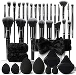 HGHDBT 36Pcs Black Makeup Brushes Set Professional Makeup Kit Multi-functional Makeup Tool Set with Facial Makeup Accessories, Foundation Makeup Brush Kit Eye and Face Make up Brushes & Tools