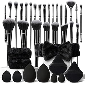 36Pcs Black Makeup Brushes Set Professional Makeup Kit Multi-functional Makeup Tool Set with Facial Makeup Accessories, Foundation Makeup Brush Kit Eye and Face Make up Brushes & Tools