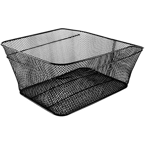 KasaStar Rear Metal Bike Basket, Black Universal Bicycle Basket with Fixing Accessories, Metal Mesh Storage Basket for Men, Women and Children (Back) Cover