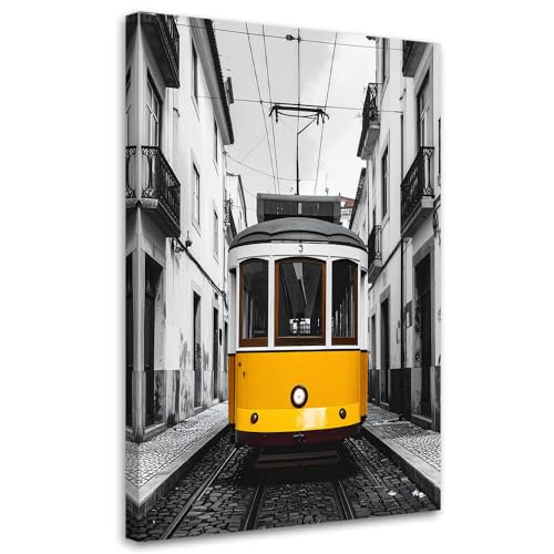 Cuadro lienzo de Tranvía amarillo Lisboa Feeby 20x30 cm decoración