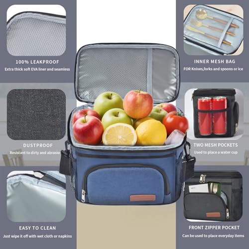 Image of ExtraCharm Insulated Lunch Bag (9 Litre, 15 kg, Grey), Office Tiffin Bags for Men and Women, Hot & Cold Travel Lunch Box for Men, Tiffin Box & Bottles, Lunch Bag for Office, Picnic Bag (Nylon)