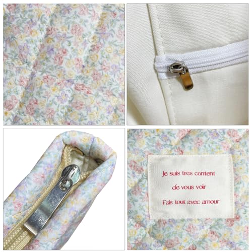 Image of Sunwel Fashion Top Zipper Floral Quilted Bag Small Tote Bag for Women