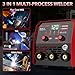 YesRight 120A Mig Welder, 3 IN 1 Gasless Flux Core MIG/Lift TIG/Stick Welder Machine with Synergy, 110V Multiprocess Welding Machine with Welding Googles Rods Wire for Beginners & Professionals
