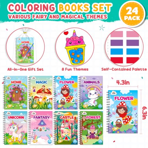Image of ZMLM 24 Pack Fairy Coloring Books - Birthday Party Favors for Kids 4-8
