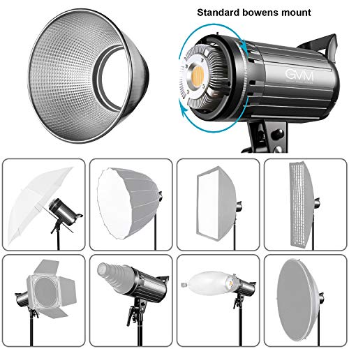 Luz LED de video GVM 100W regulable con montura Bowens para grabación 6