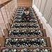 OJIA Floral Stair Treads Non-Slip Carpet Stair Treads for Wooden Steps Indoor 15PCS 30