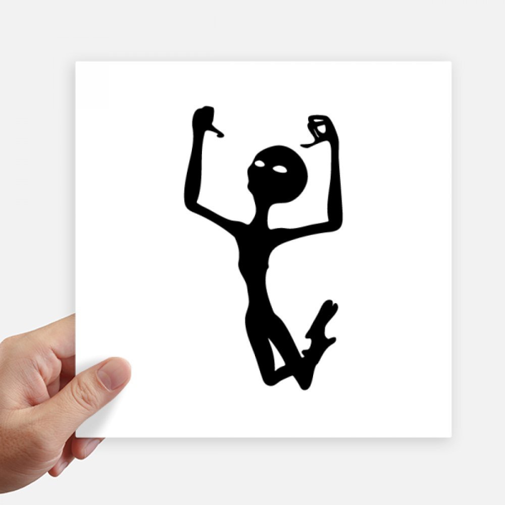 Sticker univers et alien sautant multicolore de 20 cm pour décoration murale et pc