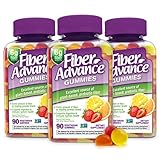 Fiber Advance Gummies | 100% Plant Based Fiber Supplement for Digestive Health | Chicory Root Inulin Prebiotic Gummies for Adults | Gluten Free, Vegetarian, & Non-GMO (Pack of 3)