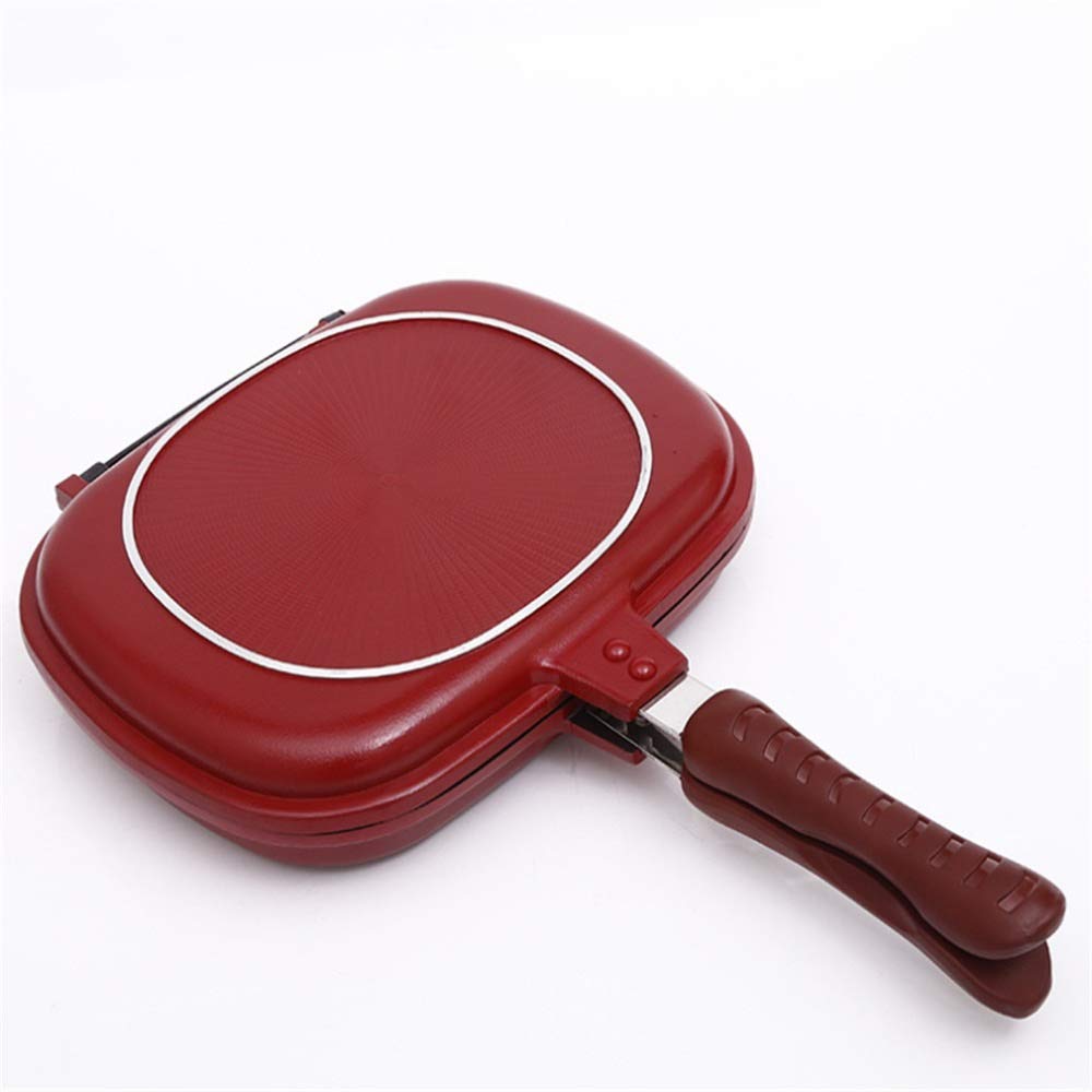 Double-Sided Frying Pan 32cm Bakeware Non-Stick Pan Induction Cooker Wok Pan Gas Stove Pancake Pan Household