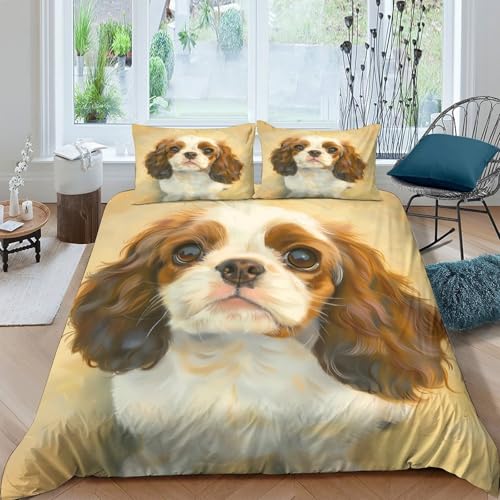 Parure de lit Chiot Cavalier King Charles 140x200 microfibre