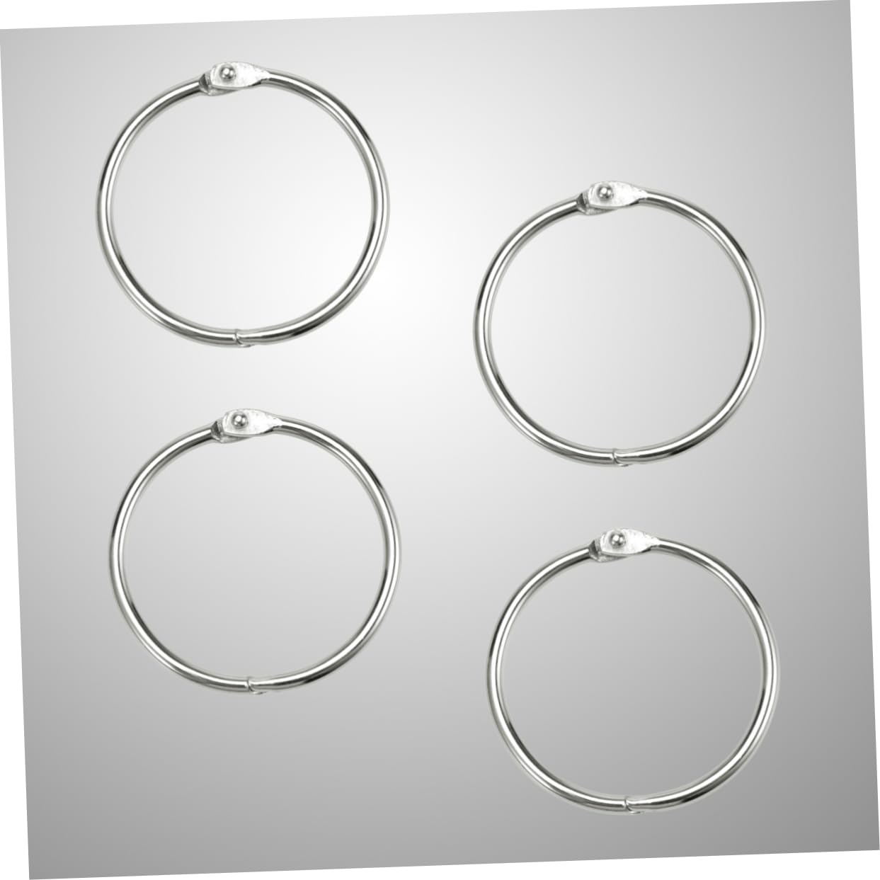 Anelli per Raccoglitore in Metallo Argento 100 Pezzi | Anelli Libro 38x45x3, 0mm, per Memo e Organizzazione Carta Foto, Formato Compatto