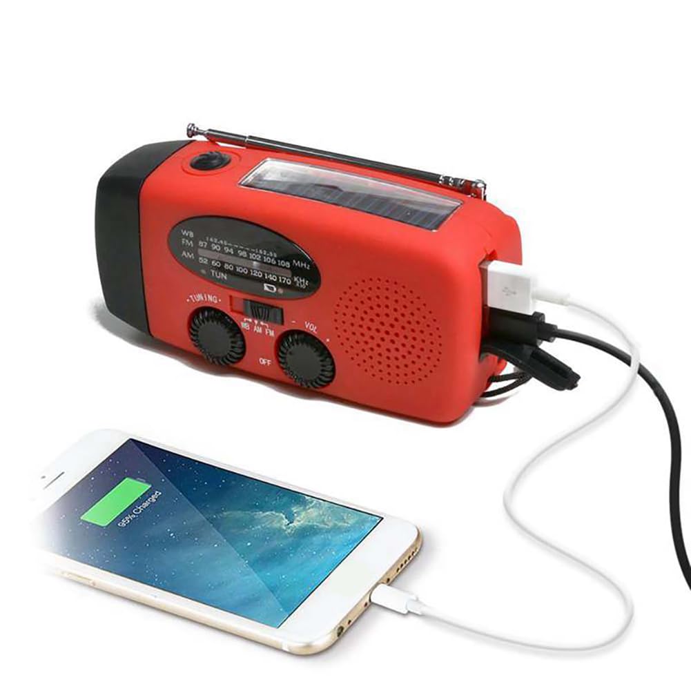 Radio de Emergencia con 2000mAh Power Bank, Dinamo Manual, Solar, Am/FM & Linterna LED – Radio NOAA Portátil para Casa y Exteriores