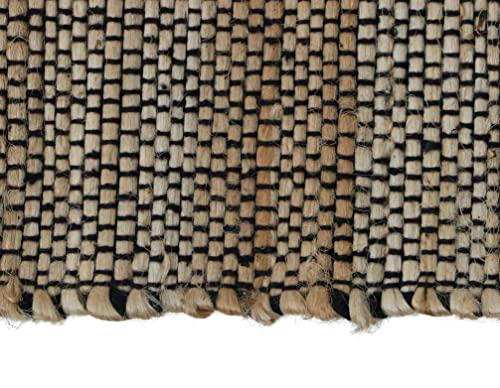 Image of The Home Talk Hand-Made Tablemat - Vintage Mats for Parties, Dining Table, Coasters - Decorative Placemats - 100% Jute Natural Fibers - Pack of 6 (13 x 19 Inches - Black)