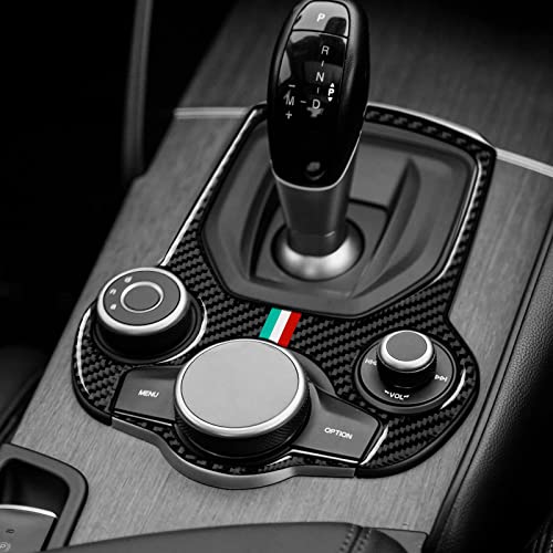 Image of Car Gear Shift Sticker Carbon Fiber Decals Center Console Cover Trim Compatible with Alfa Romeo Giulia 952 Stelvio 949 2016 2017 2018 2019 Accessories