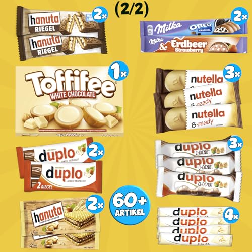 Mega XXL Schokobox | Über 60 Schokoladen & Schokoriegel | Leckeres Geschenk für Schokoladenliebhaber | Kinderschokolade, Duplo, Kitkat und mehr | Halloween Mix | Candy & Bar ®