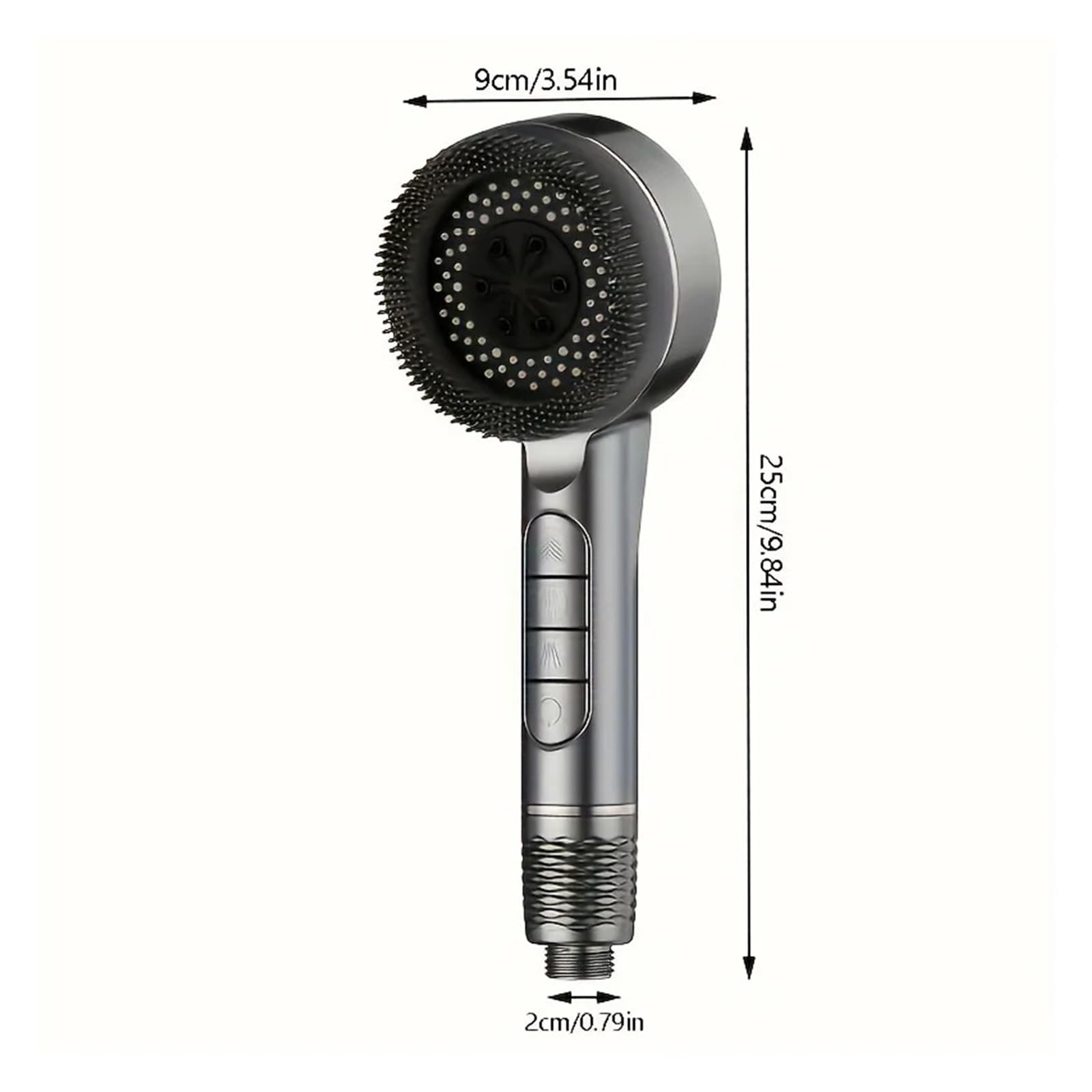 4-Modus-Handbrause mit Hochdruckfilter(Black Shower Head)