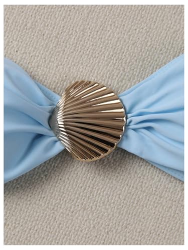 SOLY HUX Bathing Suit for Women Ruched Ring Linked String Bikini Set Tie Side Thong Two Piece Swimsuit3