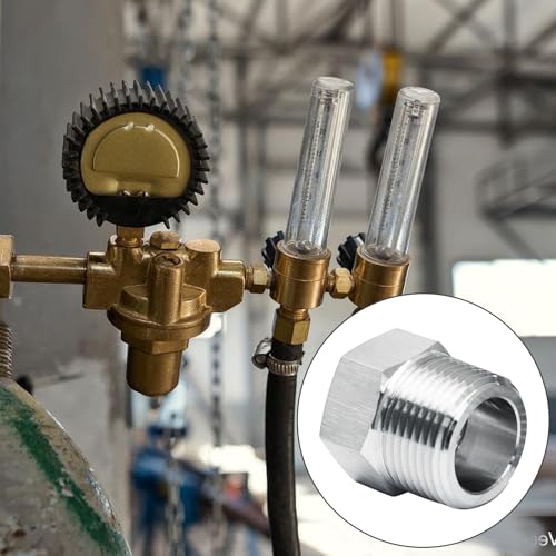 Biaungdo 2 Pcs 3/4\" NPT Male to 1/2\" NPT Female Reducer Hex Bushing, Stainless Steel Reducing Adapter Pipe Fitting Hex Bushing Reducer with Tapes