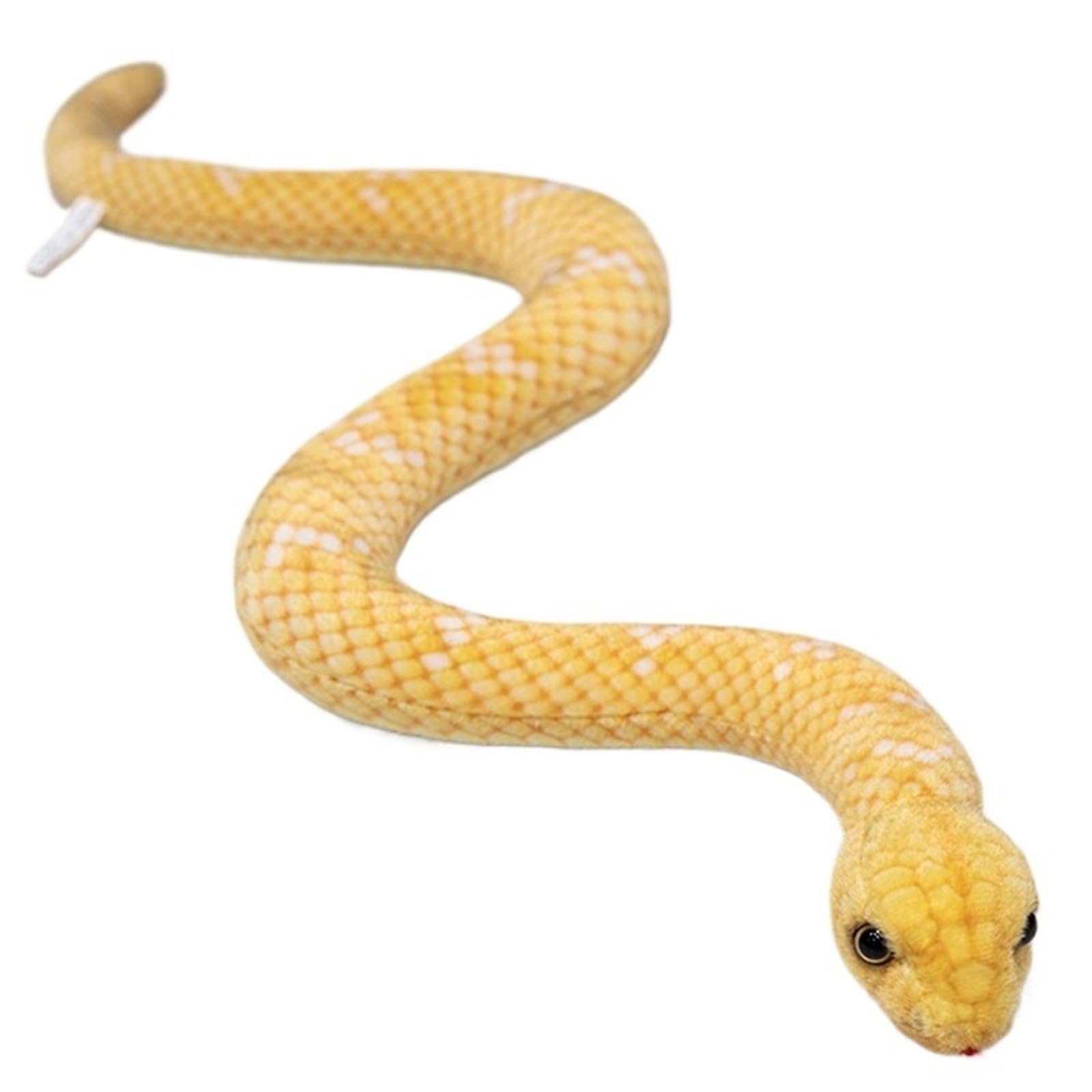 KUKUShining Snakes Plush, Realistic Soft Stuffed Animals Dolls Toys Cute Plushie For Halloween Favors Decoration Prank Props(Yellow,50cm/19.8in)