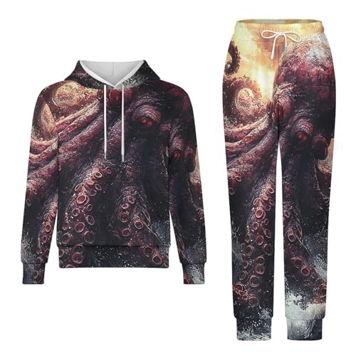 Boys Girls Hoodie Pants Hooded Sweatshirt Sweatpant 2 Piece Clothing Set, Kraken Octopus Tentacles4