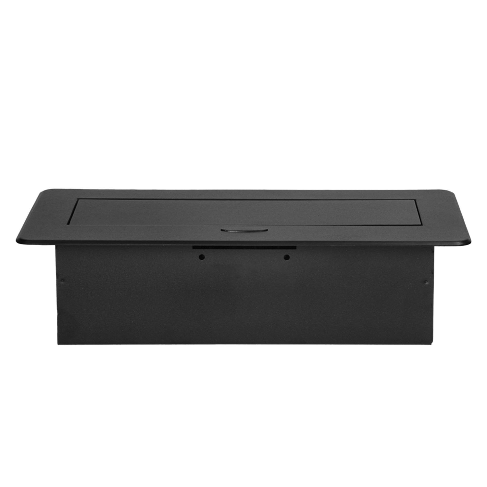 Regleta Enchufes Enchufe Multiple con Borde Plano Fresado Enchufe Empotrable Cable de 1,5 m Schuko Superficie Interior Completa de Regletas Enchufes (Negro)