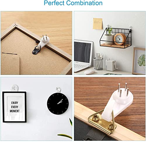 Image of Nails for Hanging Pictures,Picture Hooks Hardwall Hanger for Hardware, Fasteners & Hooks Wall Mount Non-Mark Hook Picture Photo Frame Hangers(20Pcs,30*15mm)