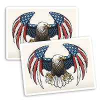 2 x 10cm American Flag Eagle Vinyl Stickers - USA Bird Patriotic Sticker #70745