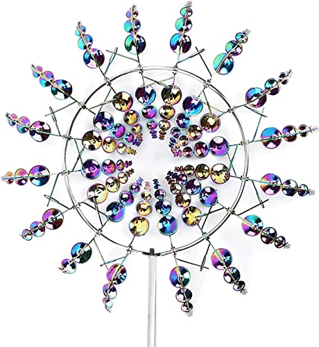 Magical Windmill Metal Wind Spinner Outdoor - Kinetic Wind Sculptures & Spinners 3D Wind Spinner Wind Powered Wind Art For Yard Patio Colorful Wind Spinner #TOP1