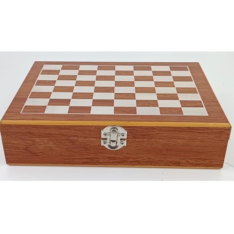 echiquier Jeu d'échecs Pliable en Bois 3 en 1 for Les Voyages, Comprenant Un Jeu de société for Enfants et Adultes, des Dominos et Un Jeu de Cartes. echecs Jeu(Color2)