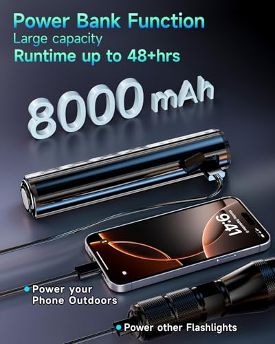 2026 Upgrade 10000 Lumen Bike Light,Super Bright LED Headlight,10+Modes,8000 mAh in/Out Put Rechargeable Bicycle Light,Runtime 72+hr, Aluminum Bracket,Waterproof Bike Headlight for Cycling,Mountain - Image 6