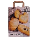 Wertpack Papiertragetaschen Speisekartoffeln, 5 kg Füllgewicht, 220 + 100 x 360 mm, 250 Stück