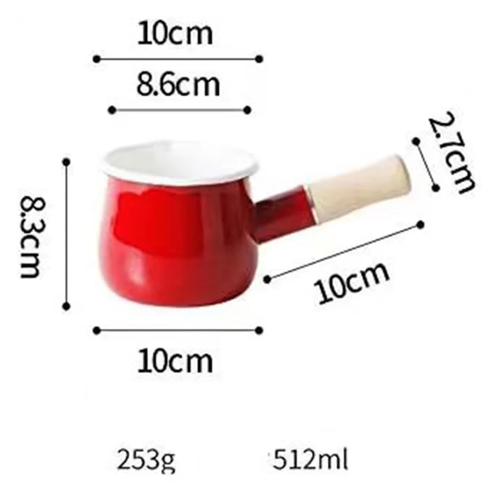 Emaillierter Milchtopf, Ergänzungstopf, kann gebraten Werden, kann gekocht Werden, köchelnde Marmelade, Butterpfanne, Milchschmelztopf for den Herd für Küche, Esszimmer
