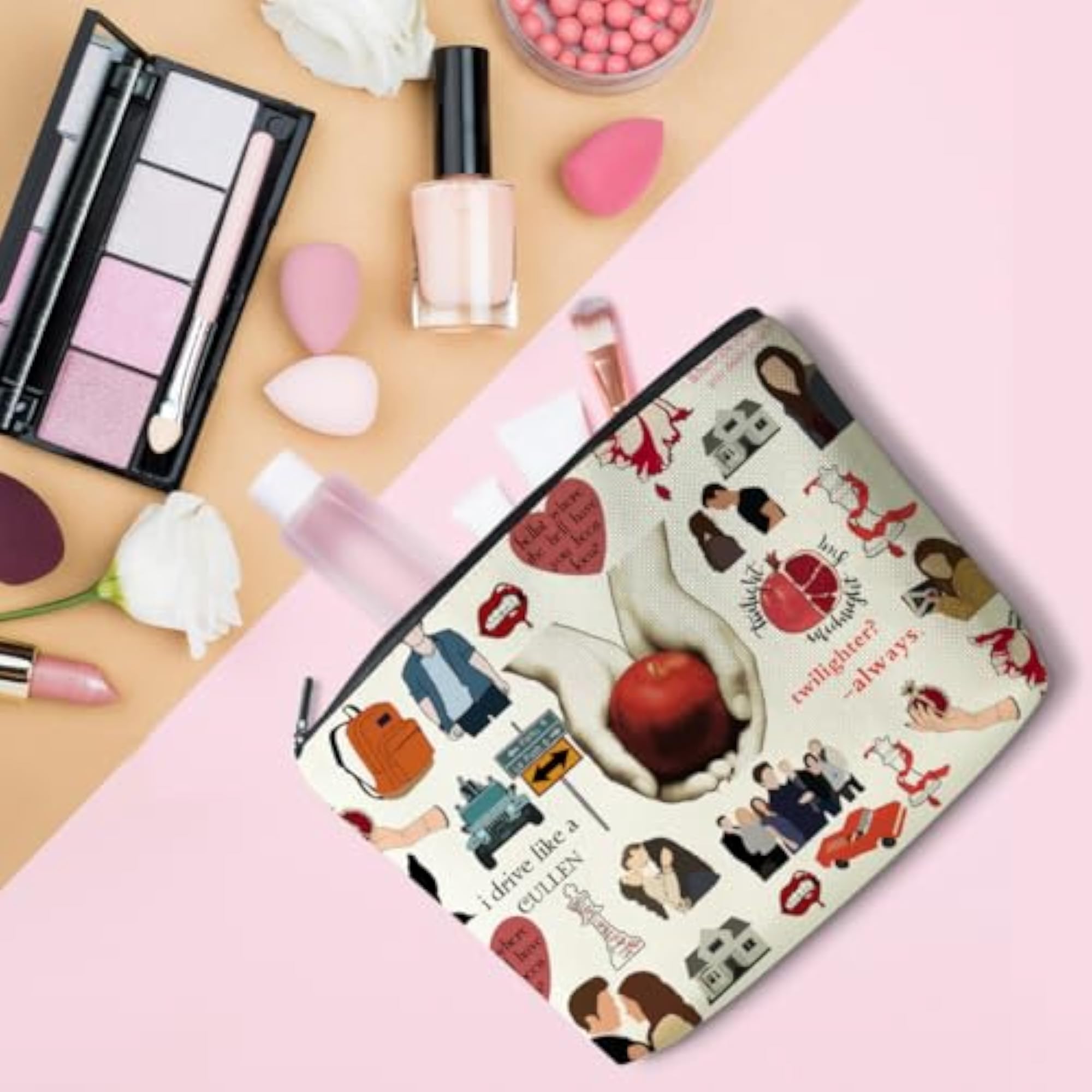 Twilight Merch Makeup Bag for Vampire Lovers, Cosmetic Bag