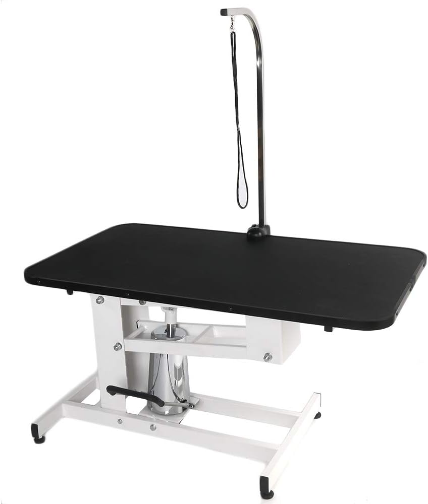 Bonnlo Hydraulic Dog Grooming Table, Professional Heavy Duty Grooming Table for Dogs, Trimming Table Drying Table w/Arm/Noose
