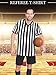 Ramede 8 Sets Referee Shirt with Whistle Official Football Referee Shirt Umpire Jersey Halloween Group Costume for Men Woman(XL)