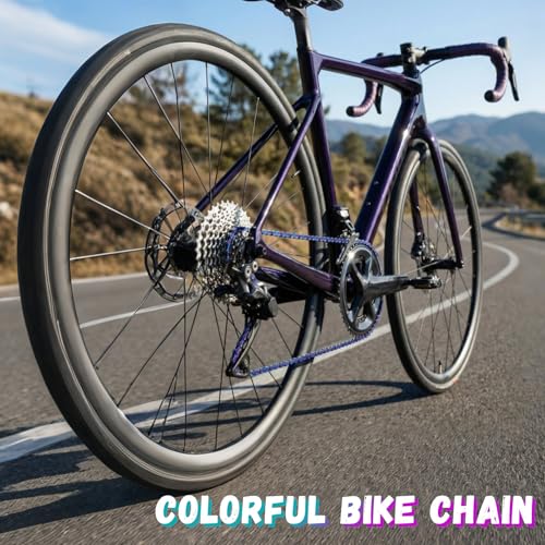 Cadena de Bicicleta Rainbow 8 Velocidades 116 Eslabones 1/2x3/32 para MTB y Ruta miniatura 2