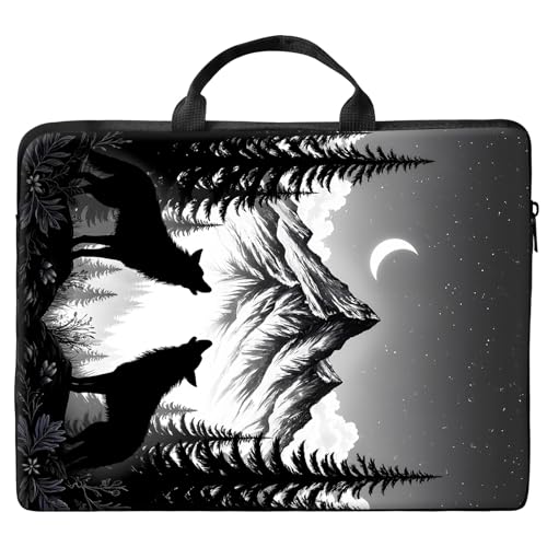 Bolso para laptop de 10 pulgadas con diseño Wolf Mountains miniatura 1