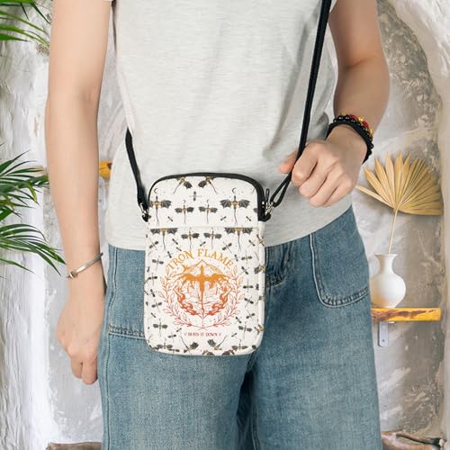 KEYCHIN 4th Wing Crossbody Bag Dragon Rider Book Lover Gifts Burn It Down Dark Academia Shoulder Bag Ya Book Lover Gifts3