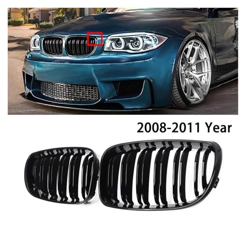 Parrillas para E81 E87 E82 E88 que renuevan el frontal con doble listón negro 2