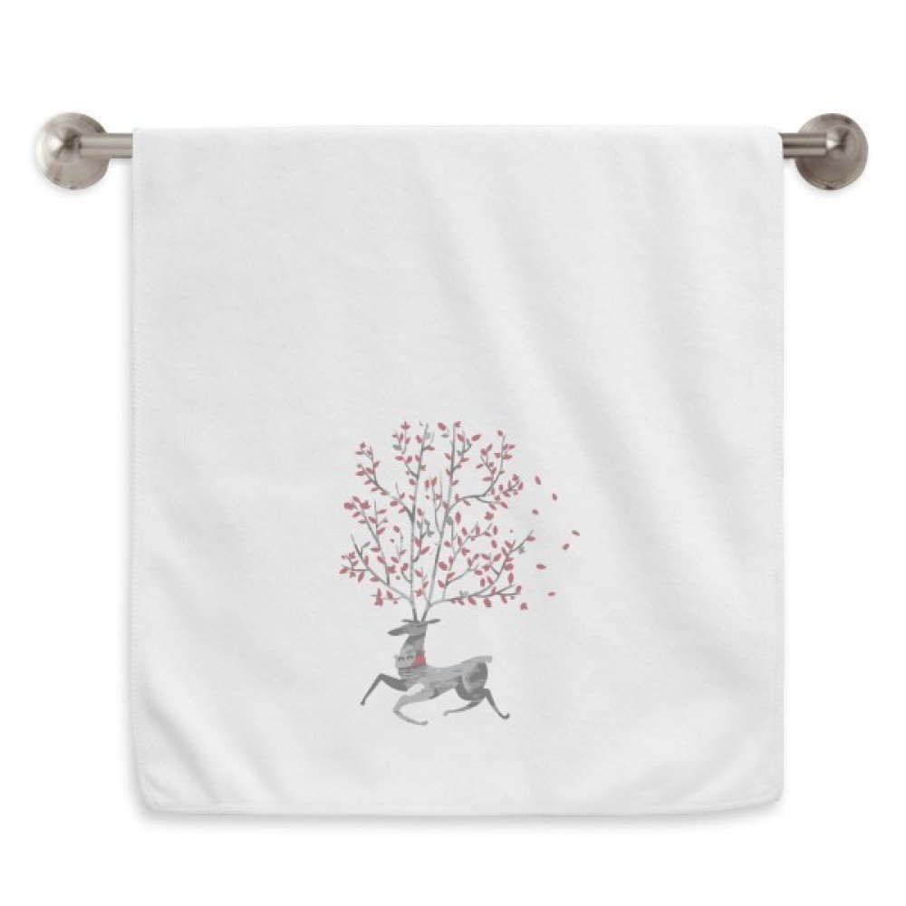 Serviette Renne de Noël DIYthinker blanche 13x29 pouces débarbouillette douce